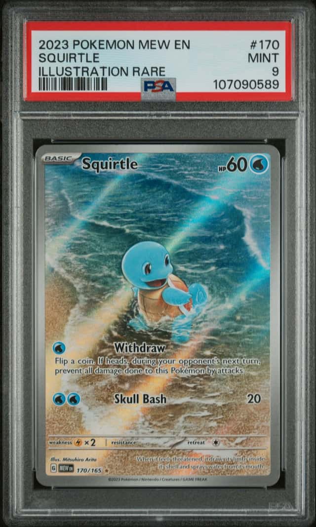 2023 Pokemon English Squirtle AR 170/165 MEW 151 PSA 9 Mint Art Rare