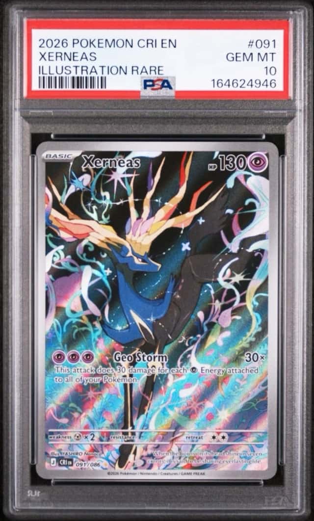 2026 Pokemon Chaos Rising Xerneas Illustration Rare #091/086 PSA 10 GEM MINT