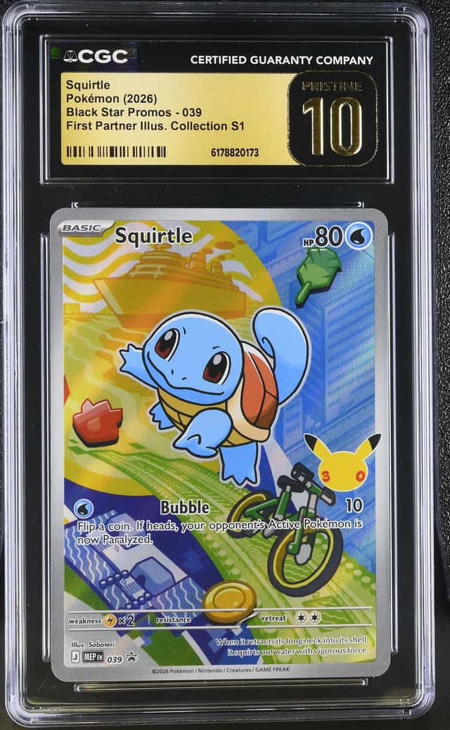 SQUIRTLE 2026 POKEMON BLACK STAR PROMO #039 HOLO ENGLISH CGC PRISTINE 10