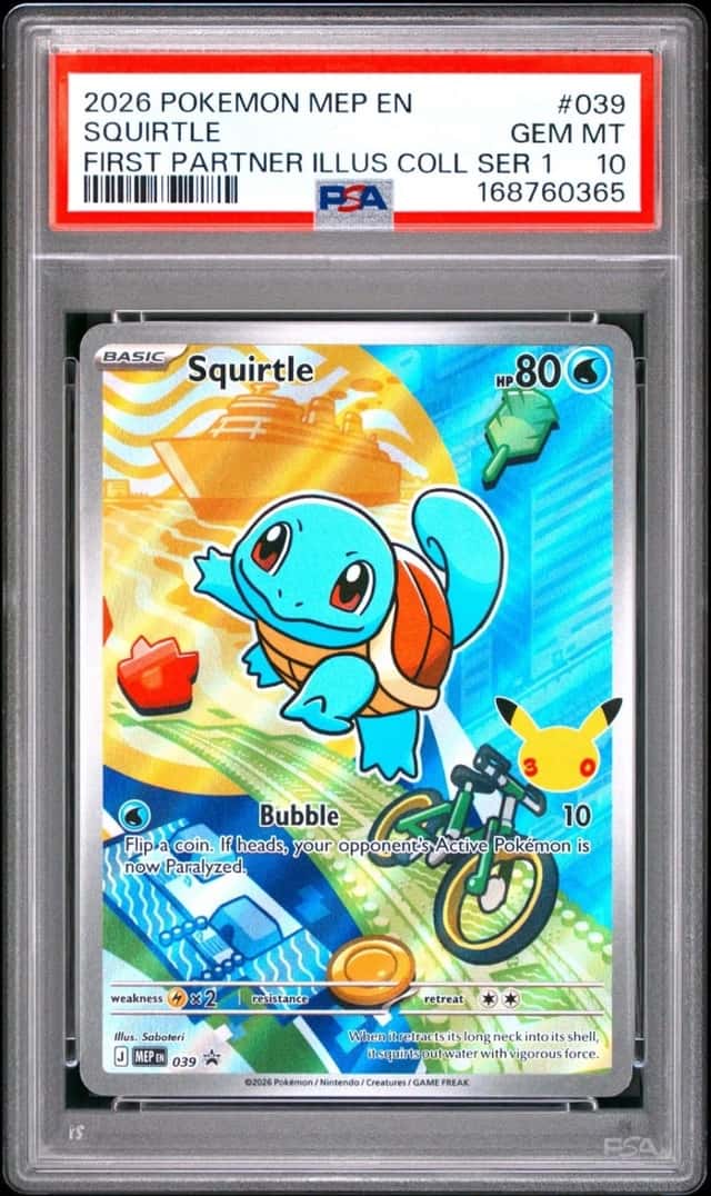 Pokemon Squirtle Mega Evolution First Partner Illustration Coll #039 PSA 10 Gem