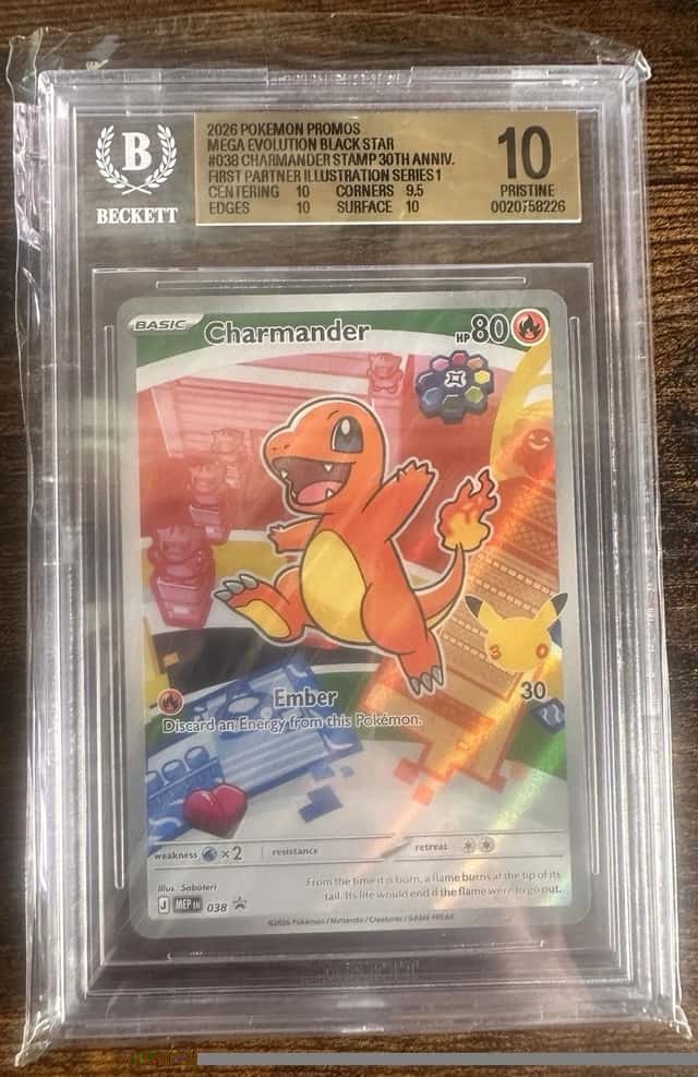 Pokemon TCG Charmander first Partner Promo Series 1 BECKETT PRISTINE 10