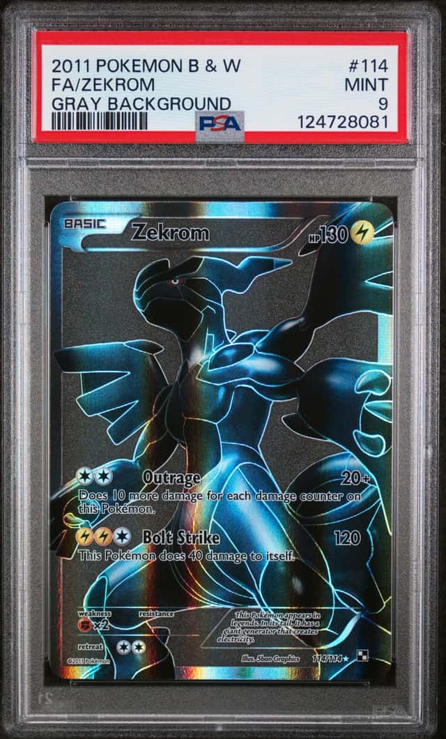 2011 Pokemon B & W Gray Background Zekrom PSA 9 #114/114 Full Art