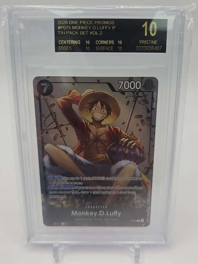 2026 One Piece Promo P-075 Tin Pack Vol.2 075 Monkey D Luffy BGS 10 BLACK LABEL