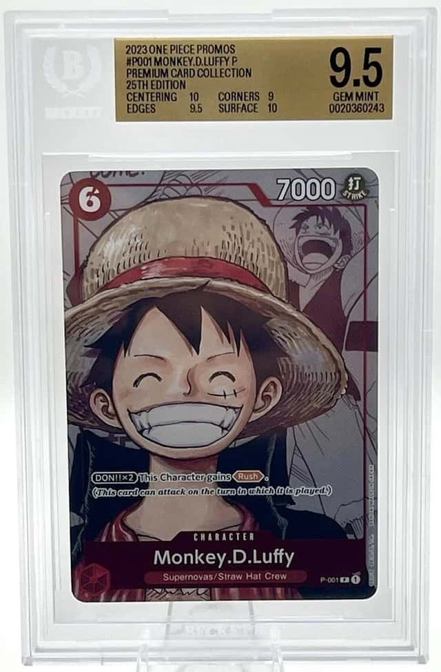 Monkey.D.Luffy (Alternate Art) P-001 One Piece Promo 25Th Anniversary BGS 9.5 ￼