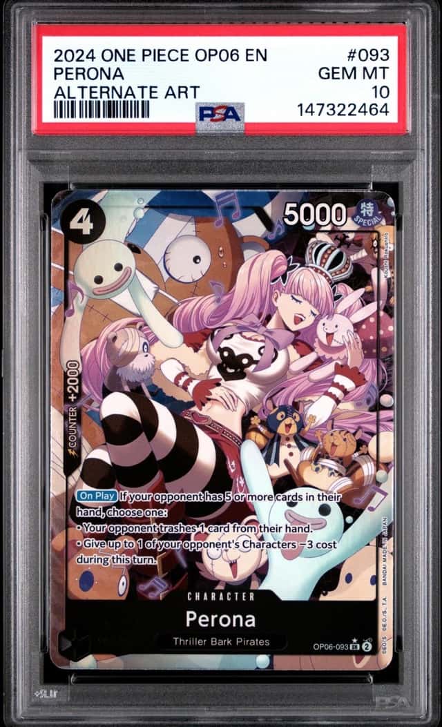 2024 ONE PIECE OP06-WINGS OF THE CAPTAIN ALTERNATE ART #093 PERONA PSA 10