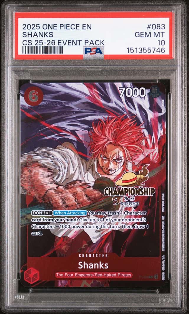 2025 One Piece EN CS 25-26 Event Pack #083 Shanks PSA 10 GEM MINT