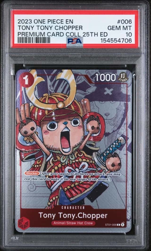 2023 ONE PIECE TONY TONY CHOPPER PREM CARD COLL 25TH EDITION #006 PSA 10