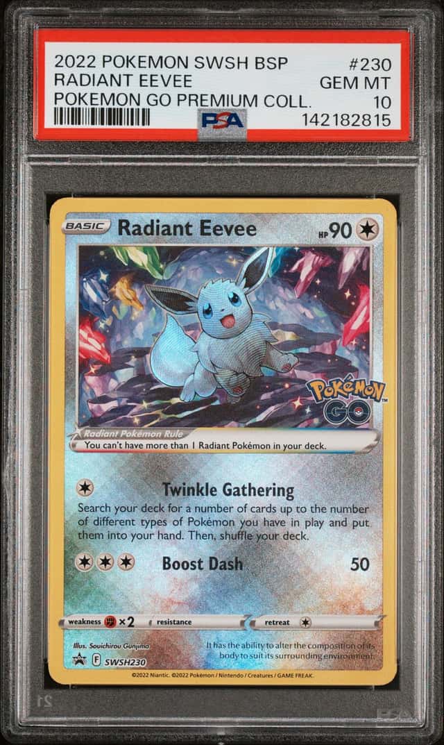 🔥2022 PSA 10 Radiant Eevee SWSH230 Pokemon GO Premium Collection Promo🔥