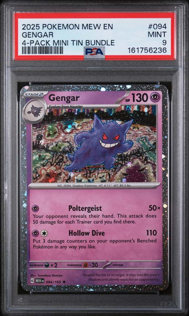 Pokemon Gengar 2025 094/165 Cosmos Holo Psa 9