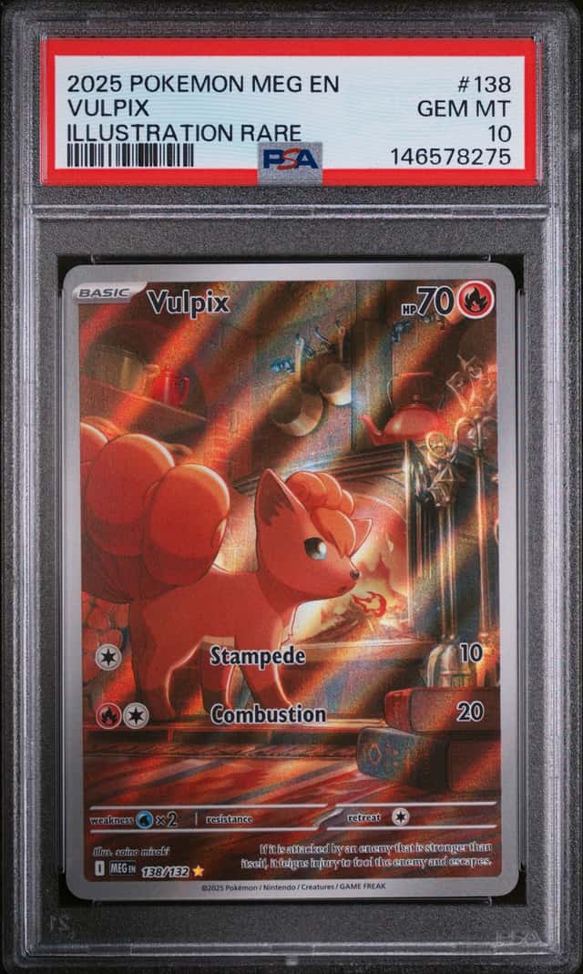 2025 POKEMON MEG EN-MEGA EVOLUTION ILLUSTRATION RARE #138 VULPIX PSA 10
