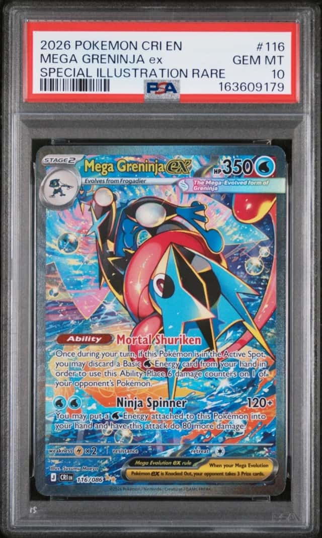 2026 POKEMON CHAOS RISING SPECIAL ILLUSTRATION RARE #116 MEGA GRENINJA EX PSA 10