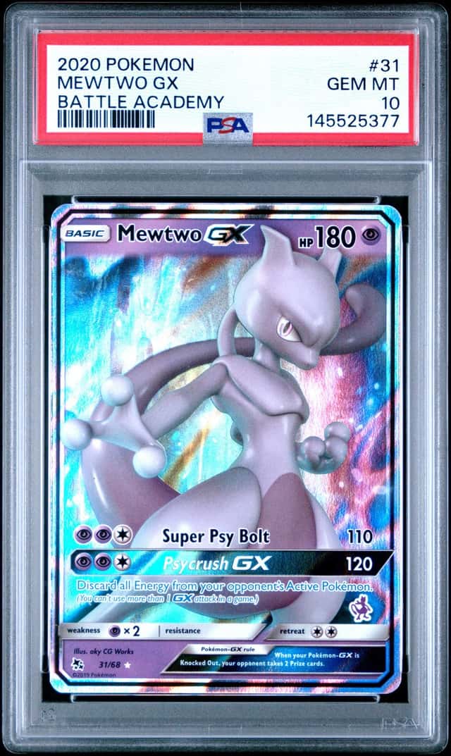MEWTWO GX 31/68 HIDDEN FATES POKEMON PSA 10 GEM 💎 MINT