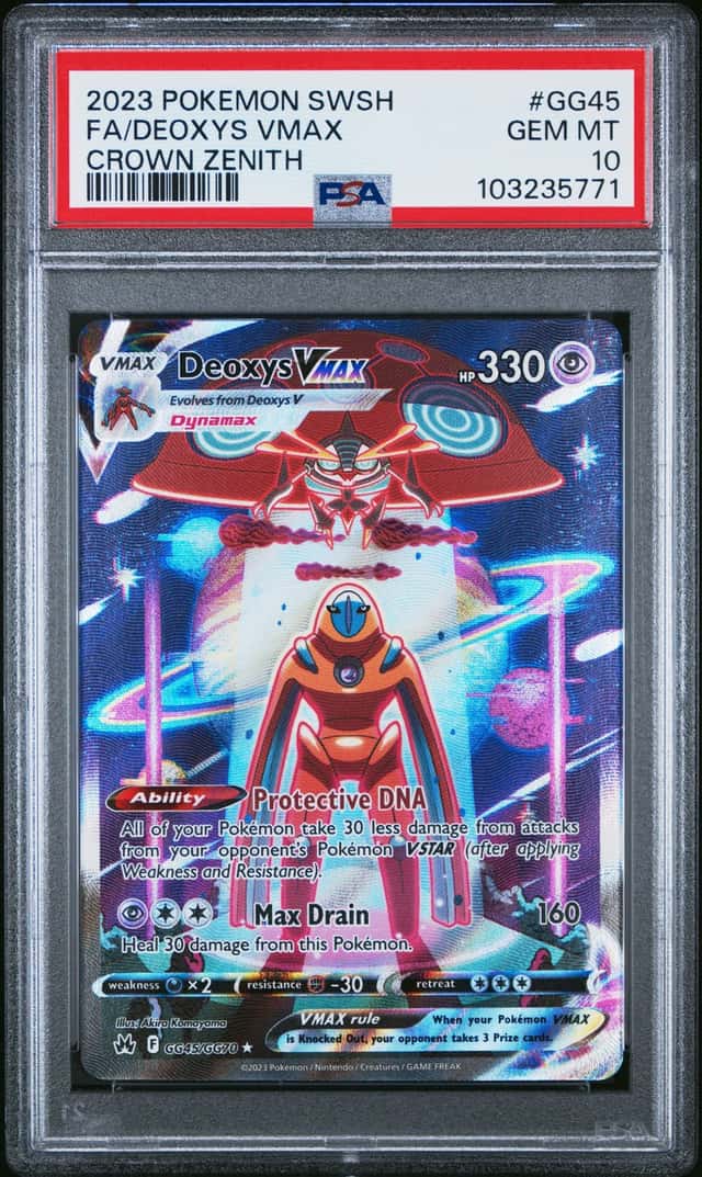 DEOXYS VMAX 2023 POKEMON SWSH GG45/GG70 GALARIAN GALLERY RARE PSA 10 Q3855