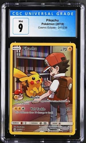 Pokémon Pikachu 2019 Cosmic Eclipse 241/236 Secret Rare HOLO CGC 9