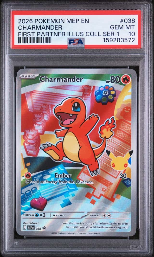 2026 Pokemon MEP Promo Charmander First Partner Illustration #038 PSA 10 (72)