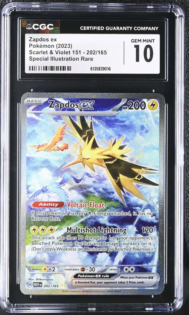 2023 Pokémon Zapdos Special Illus. Rare Scarlet & Violet 151 #202/165 CGC 10