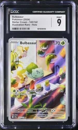 Pokémon Bulbasaur 2024 Stellar Crown 143/142 Illustration Rare Holo CGC 9