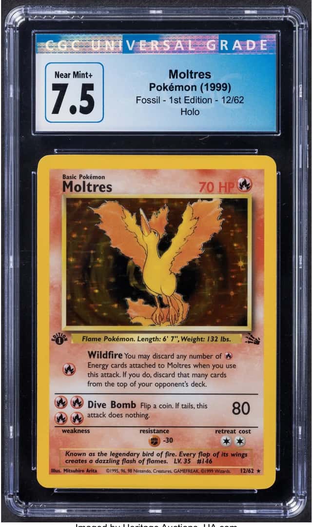 Pokémon Moltres 12 1st Edition Fossil CGC Trading...