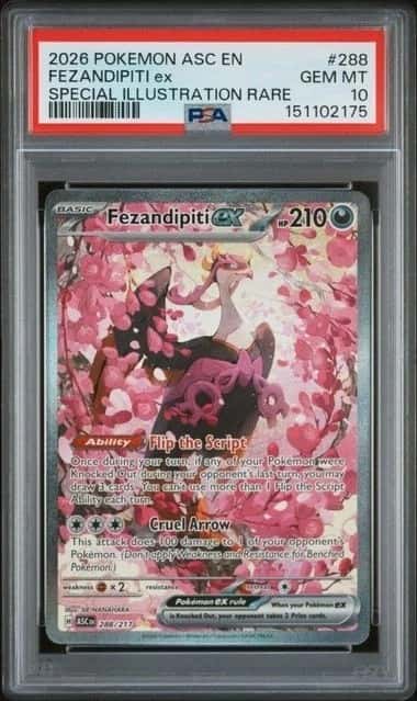 POKEMON FEZANDIPITI ex 2026 ASCENDED HEROES #288 SPECIAL ILL RARE PSA 10