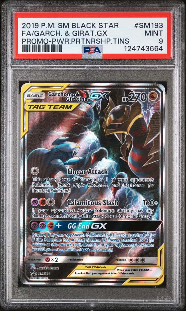 POKEMON GARCH. & GIRAT.GX 2019 SM BSP #SM193 PWR.PRTNRSHP.TINS PSA 9