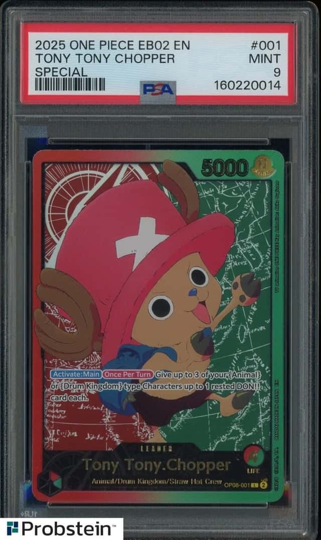 2024 One Piece EN EB02 #OP08-001 Tony Tony Chopper Al Art Leader Gold PSA 9