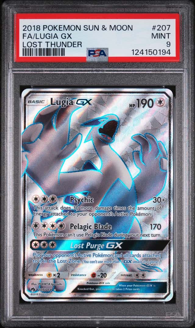 2018 Pokemon Sun and Moon Lost Thunder Lugia Gx #207