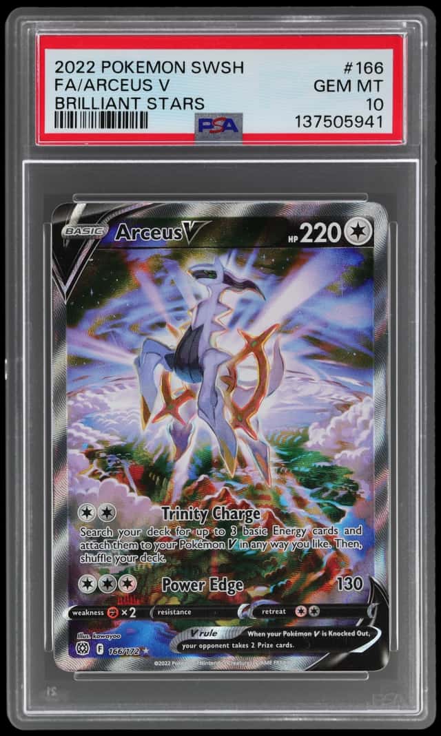 2022 Pokemon Sword and Shield Brilliant Stars Ultra Rare Arceus V #166
