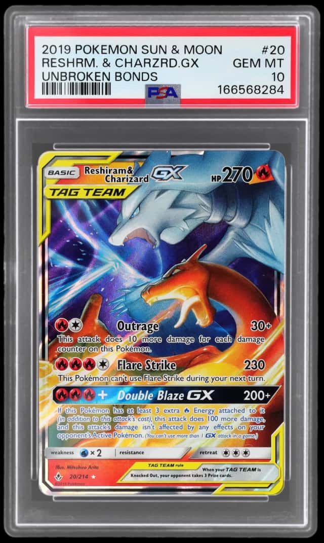 2019 Pokemon Sun and Moon Unbroken Bonds Charizard/Reshiram Gx #20