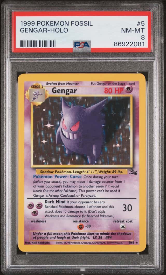 1999 Pokemon Fossil Holo Gengar #5