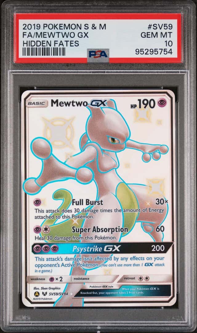 2019 Pokemon Sun and Moon Hidden Fates Shiny Vault Mewtwo Gx #SV59