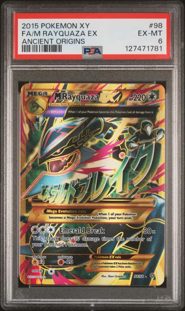 2015 Pokemon XY Ancient Origins Full Art M Rayquaza Ex #98 PSA 6 EXMT