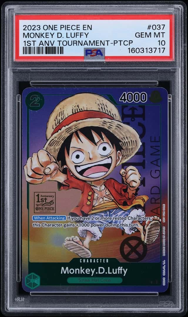2023 One Piece Promo 1st Anniversary Tournament Participation Monkey D. Luffy #P-037 PSA 10 GEM