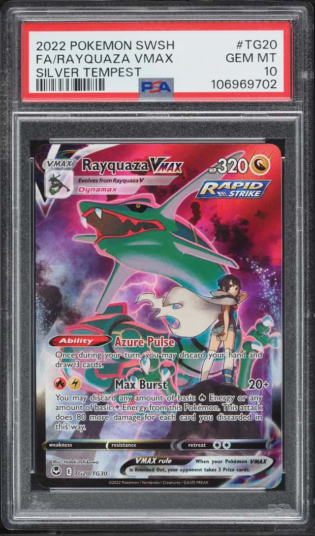 2022 Pokemon Sword & Shield Silver Tempest CHR Rayquaza VMAX #TG20 PSA 10 GEM MINT