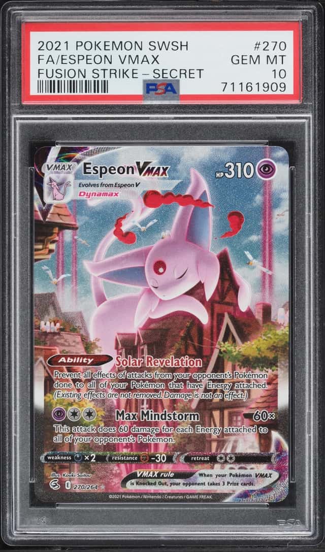 2021 Pokemon Sword & Shield Fusion Strike SEC Espeon VMAX #270 PSA 10 GEM MINT