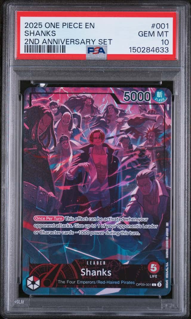2025 One Piece 2nd Anniversary Set Alt Art Leader Shanks #OP09-001 PSA 10 GEM MINT