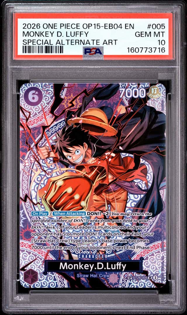 2026 One Piece OP15-EB04 EN Special Alternate Art #005 Monkey D Luffy PSA 10