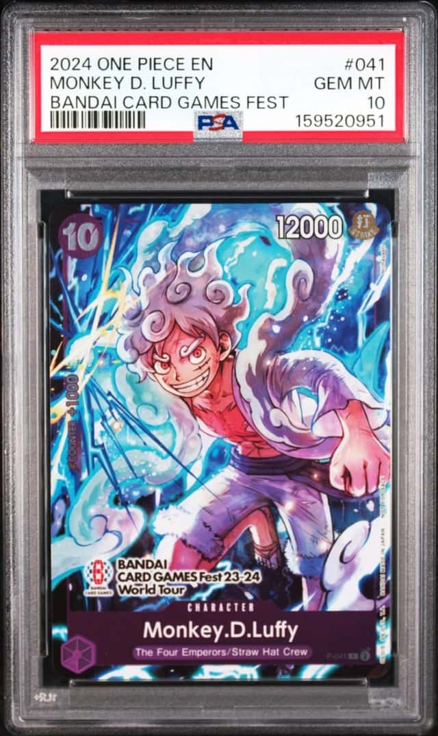 2024 ONE PIECE PROMOS BANDAI CARD GAMES FEST #041 MONKEY D. LUFFY PSA 10