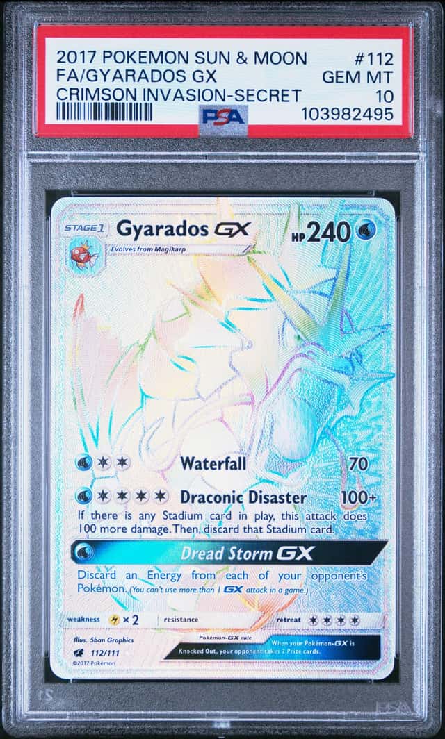 2017 Pokemon Sun and Moon Crimson Invasion Secret Rare Gyarados Gx #112