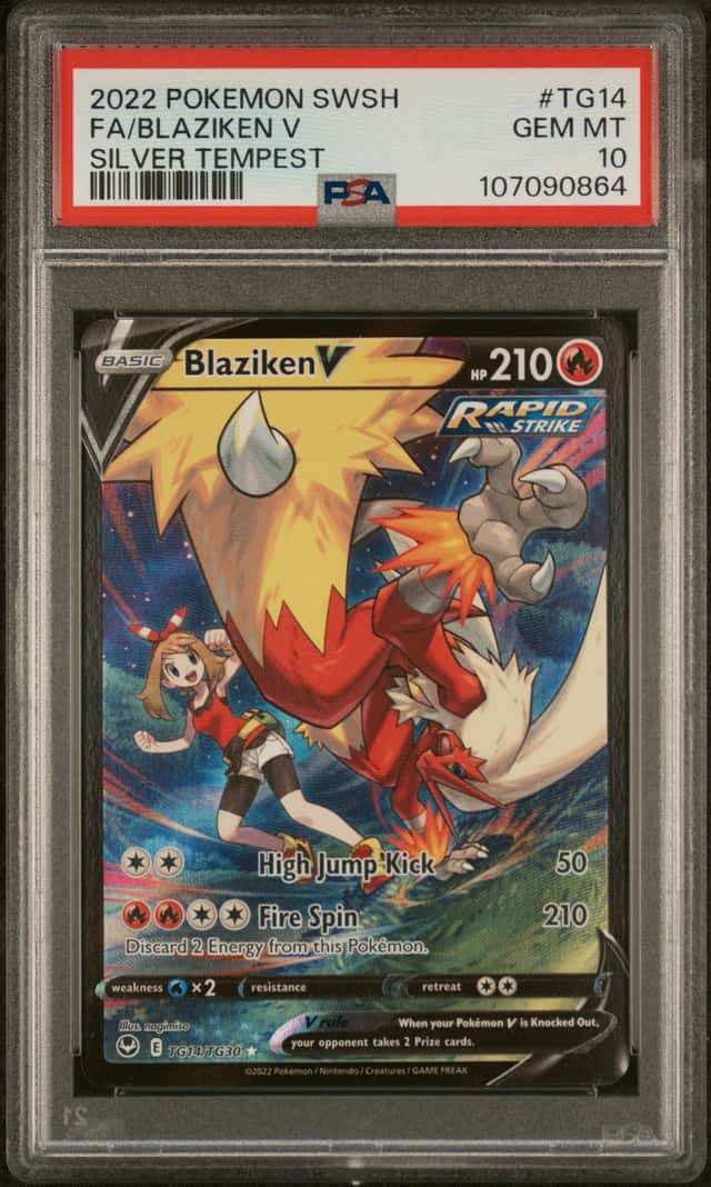 Pokemon Blaziken V TG14/TG30 Silver Tempest TG Full Art Holo PSA 10
