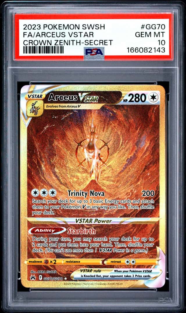 Pokemon 2023 Arceus VSTAR GG70 Full Art Secret Rare Crown Zenith GEM MINT PSA 10