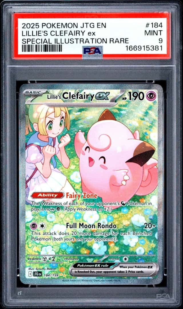 2025 POKEMON JTG SPECIAL ILLUSTRATION RARE #184 LILLIE'S CLEFAIRY EX PSA 9