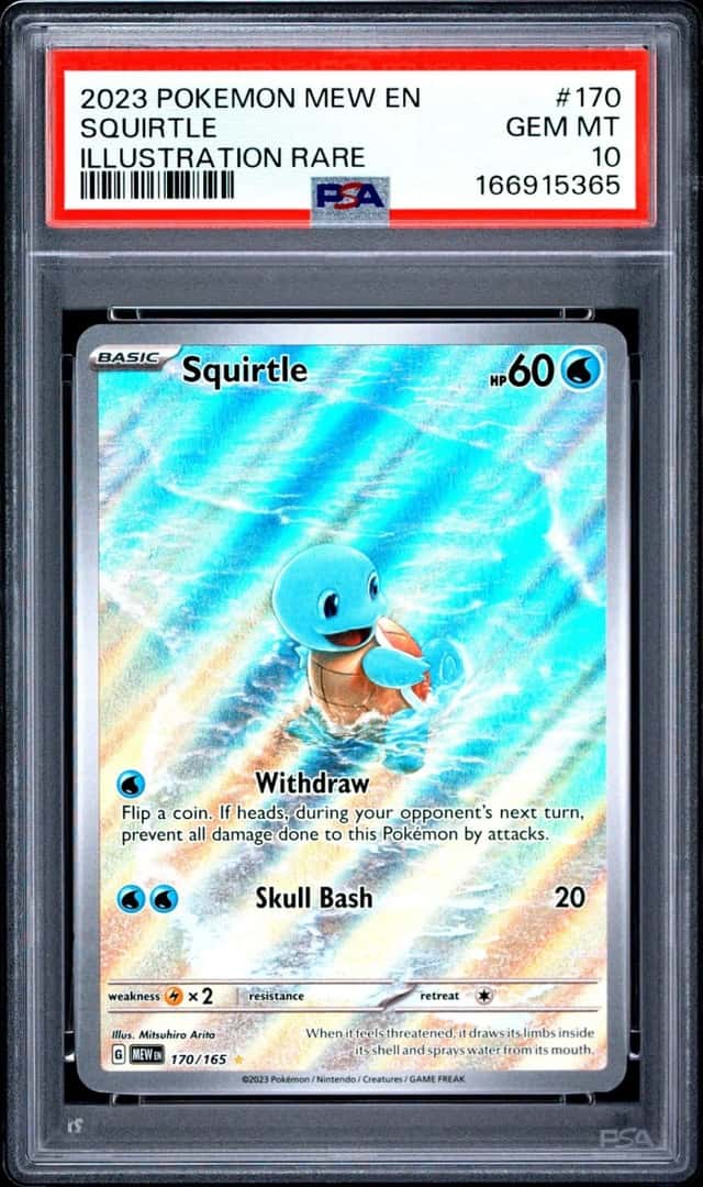 2023 POKEMON MEW EN-151 ILLUSTRATION RARE #170 SQUIRTLE PSA 10