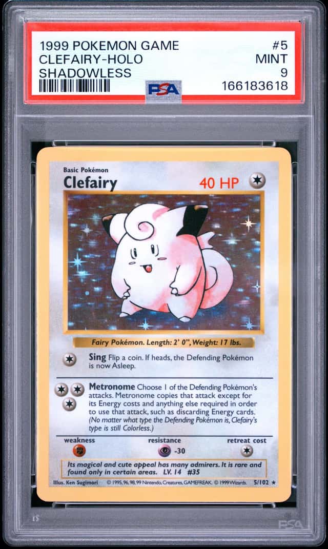 Pokemon Clefairy Holo 5/102 Base Set Shadowless PSA 9 Mint