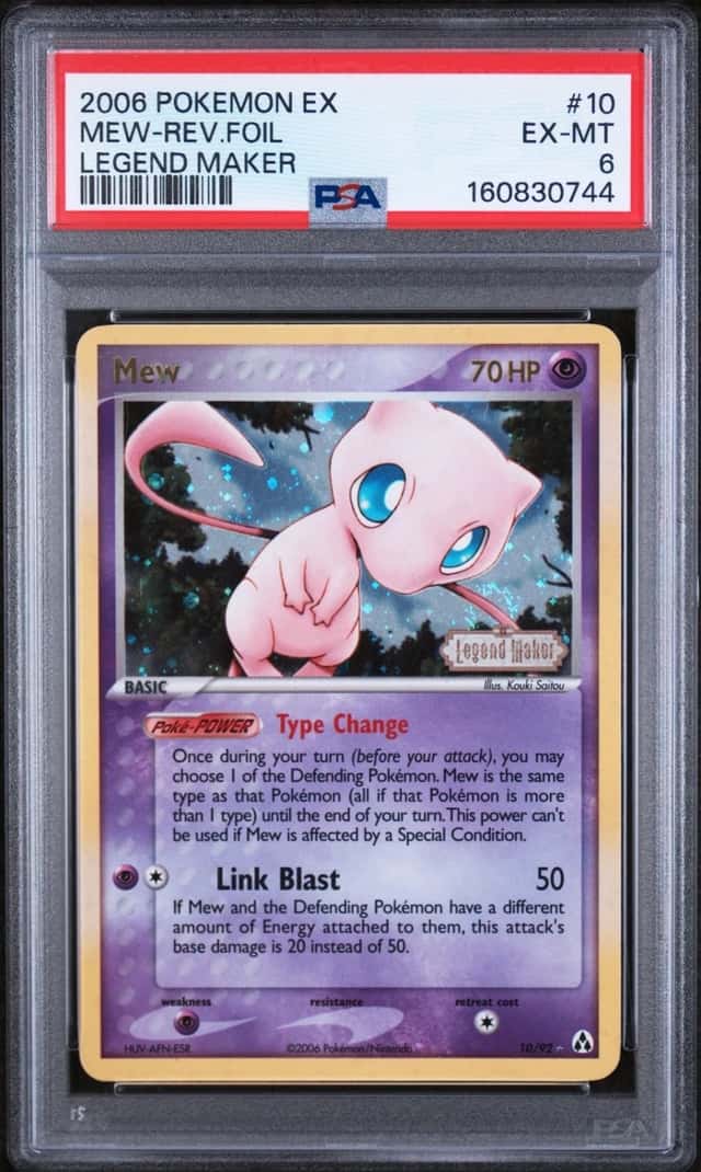 Pokemon Mew Reverse Holo EX Legend Maker 10/92 PSA 6