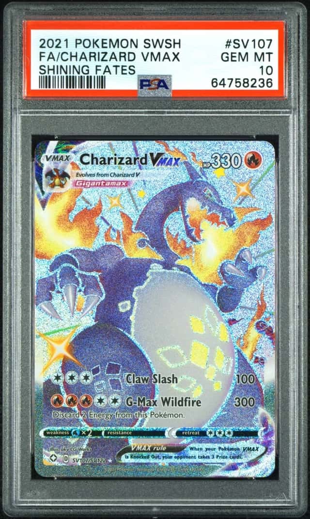 Pokemon Charizard Vmax Shining Fates Full Art SV107 PSA 10 Gem Mint