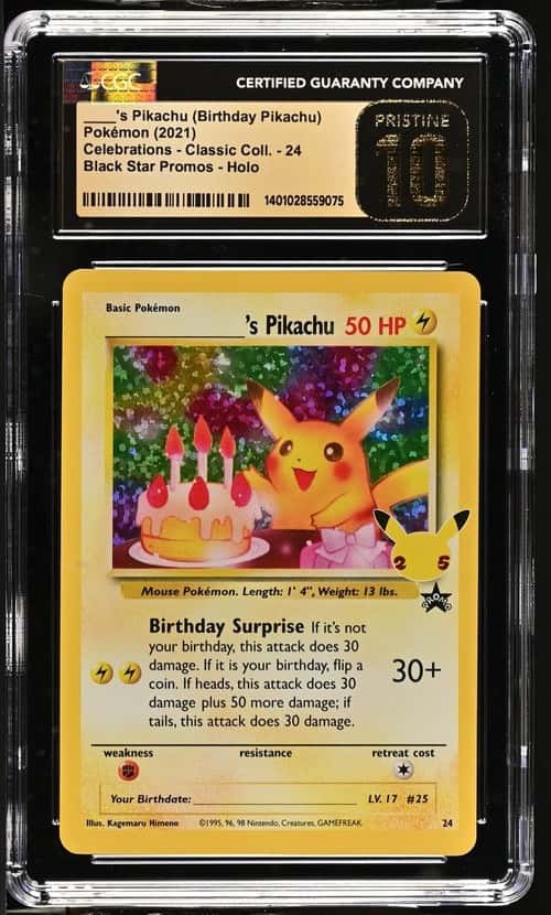 2021 Pokemon Birthday Pikachu 24 Celebrations Classic Collection CGC Pristine 10
