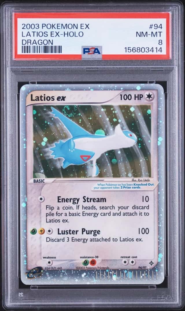 2003 POKEMON EX DRAGON #94 LATIOS EX-HOLO PSA 8