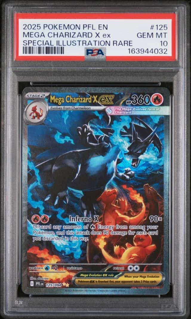 2025 POKEMON PHANTASMAL FLAMES ILLUSTRATION RARE #125 MEGA CHARIZARD X EX PSA 10