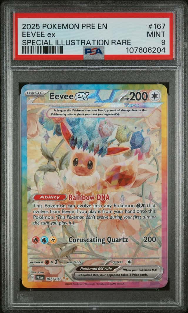 2025 Pokemon SV: Prismatic Evolutions Eevee ex PSA 9 #167/131 Special