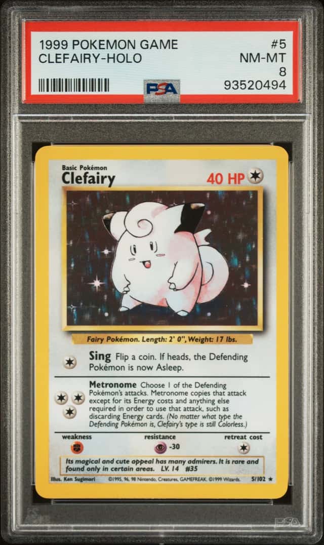 Pokemon Clefairy Holo Base Set Unlimited 5/102 PSA 8